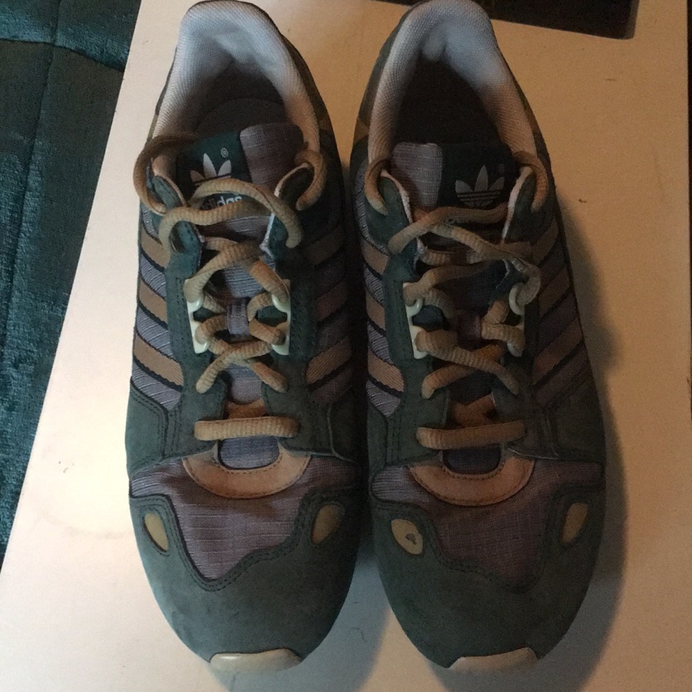 Army green adidas shoes